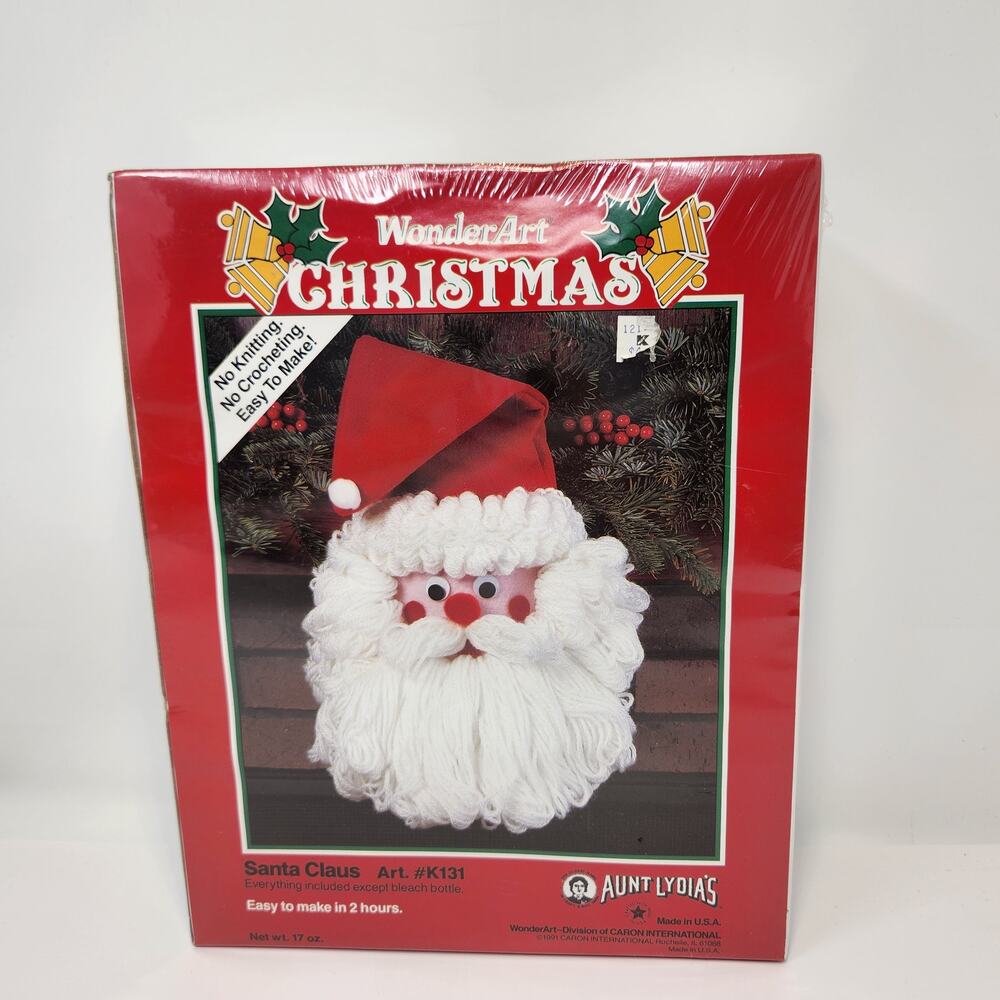 WonderArt Christmas Craft Santa Claus K131 Yarn Felt Project Holiday New Vintage